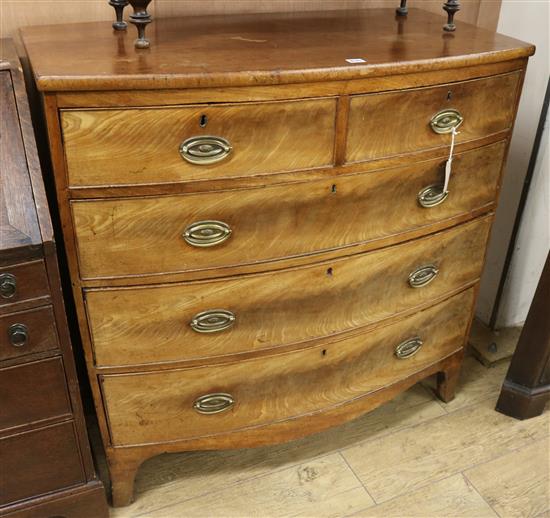 An early 19th century mahogany chest of drawers W.103cm (a.f.)